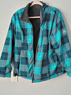 Zeroxposur Plaid Ski Jacket in Blue & Black Like New reversible jacket